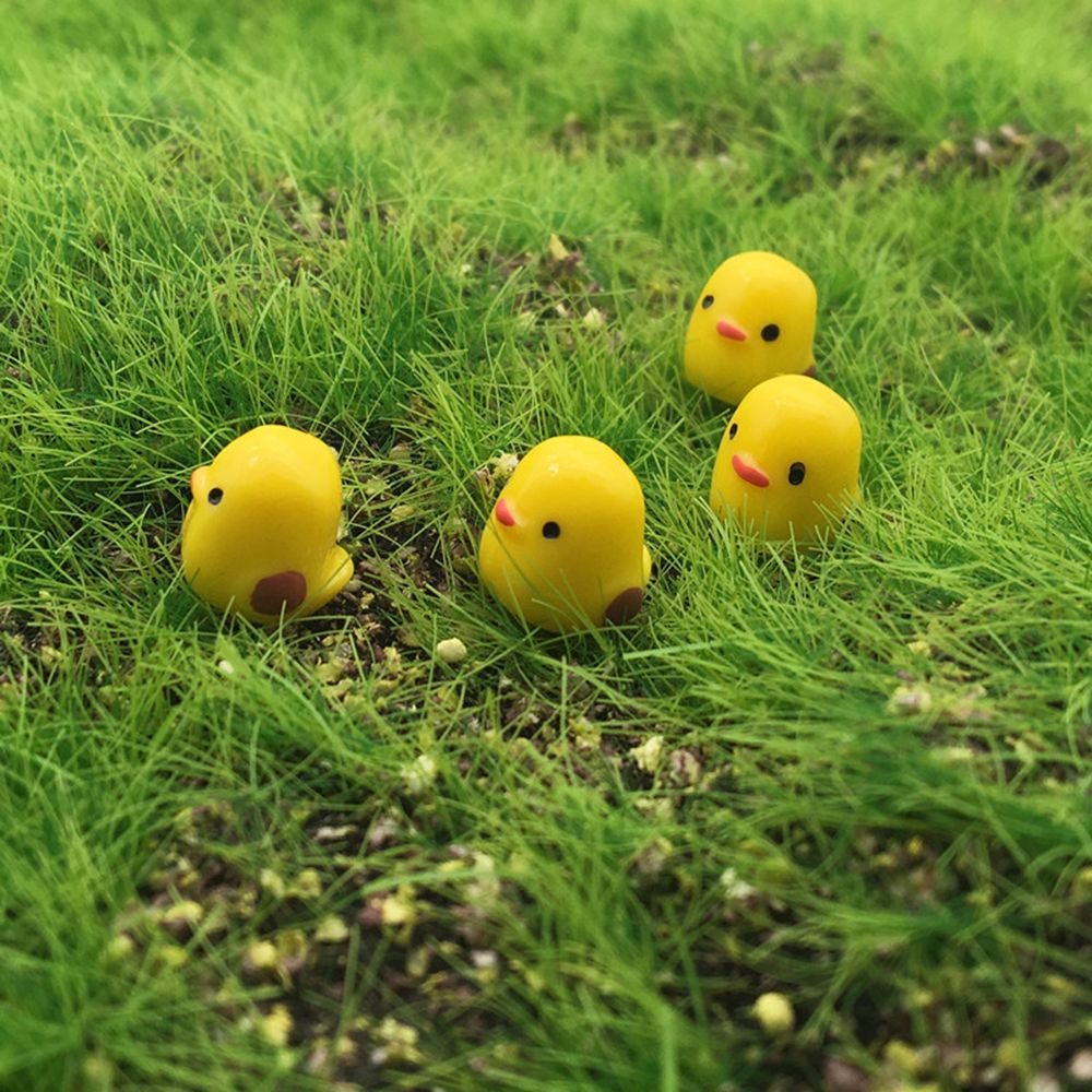 Mxbeauty 10pcs / Set Miniatur Ayam Bahan Resin Aneka Warna Untuk Dekorasi Taman