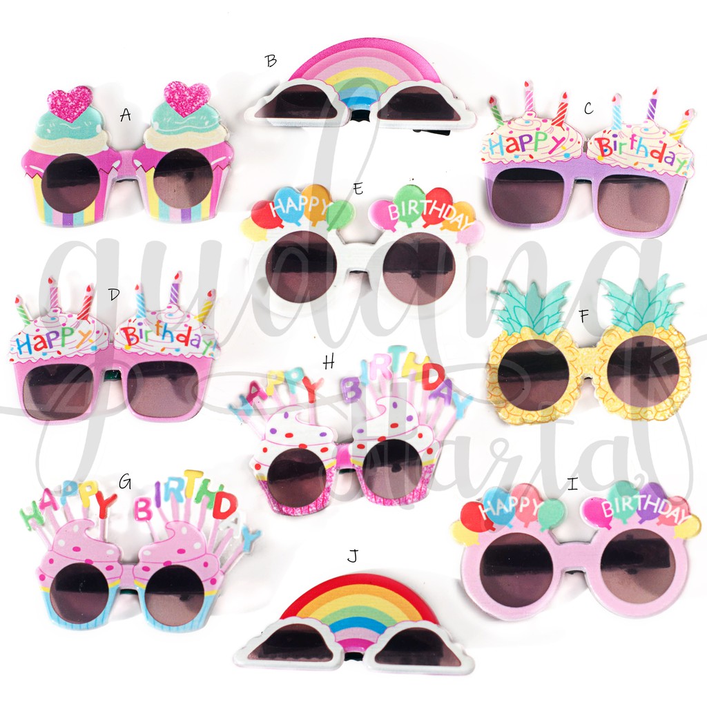 Jepit Rambut Birthday Glasses Hairclip Kaca Mata Ulang Tahun Lucu Unik GH 201074