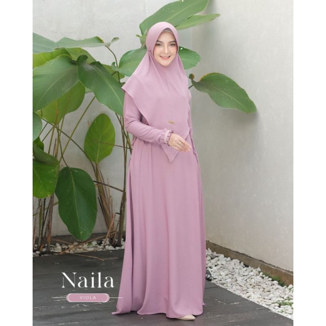 Gamis set naila syari denizer // brand denizer // gamis naila daily // gamis simple sehari hari // g