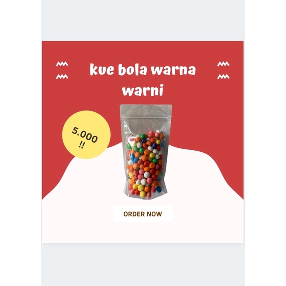 

Kue bola warna warni