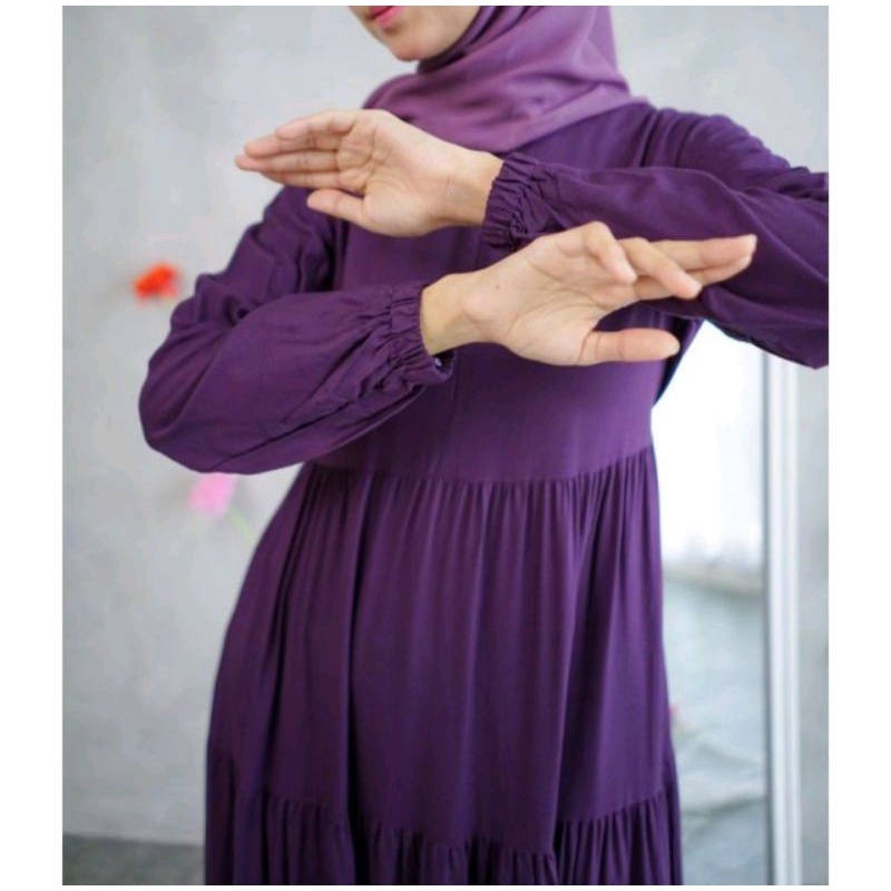 Hanum Dress Polos / Casandra Dress Rayon  / Gamis Putih / Busui Friendly / Gamis Wanita Muslim / Gamis Hitam / Dress Wanita Terbaru