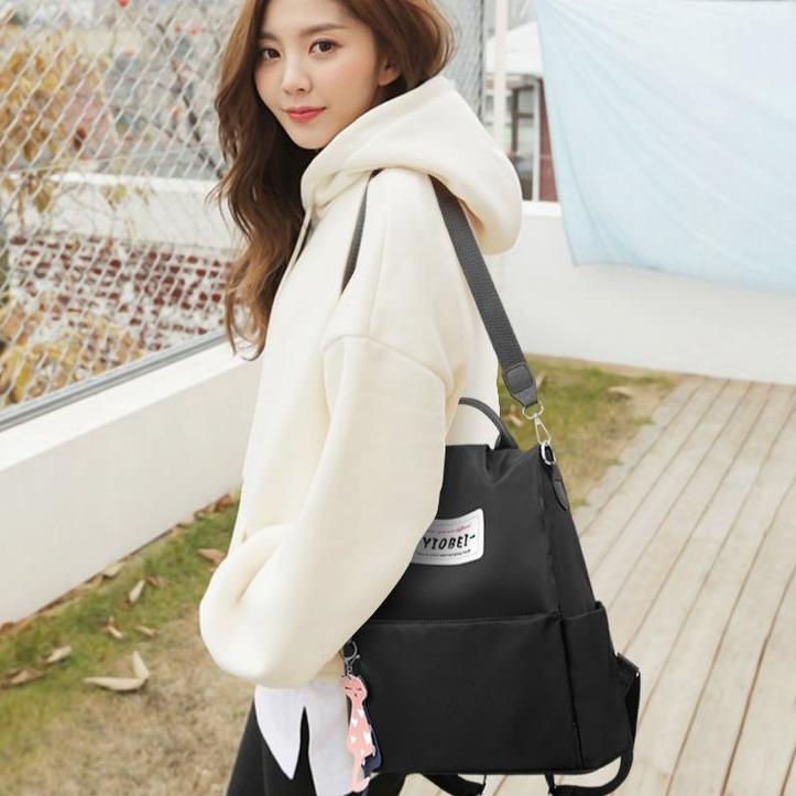 [Gnb31au22ј] TAS RANSEL ANTI AIR BACKPACK WANITA FELICI TA078B5 IMPORT HITAM KULIAH SEKOLAH KERJA KO