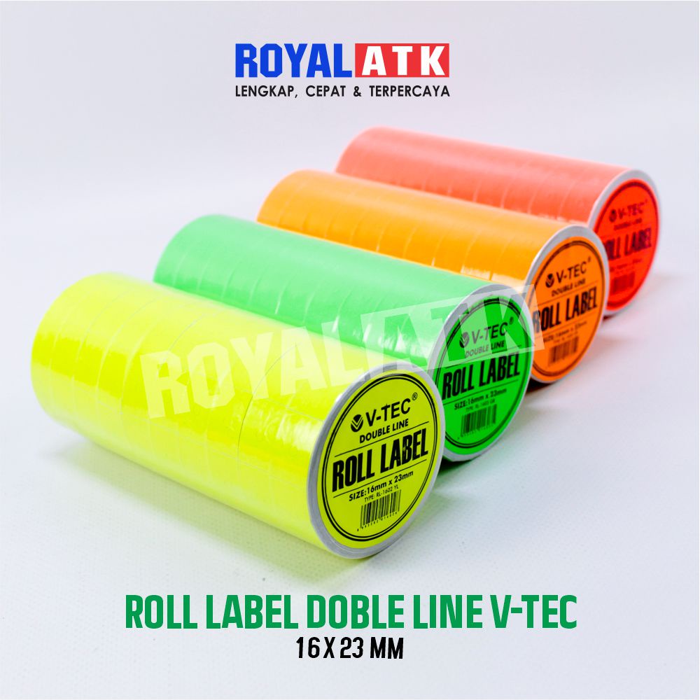 

Kertas Stiker Label Harga / Label Roll V-tec 2 Baris Ukuran 16x23mm