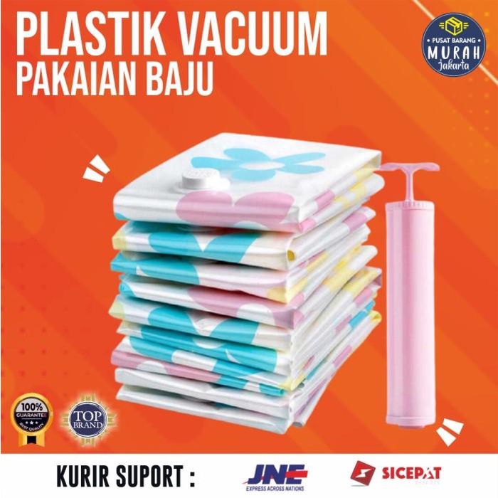 Utari | Tas Kantong Cover Plastik Vacuum Pakaian Selimut Bedcover Travel 10 Pc