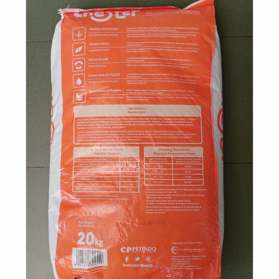 KHUSUS EKSPEDISI CHESTER 20KG all stage kitten adult cat food 20 kg