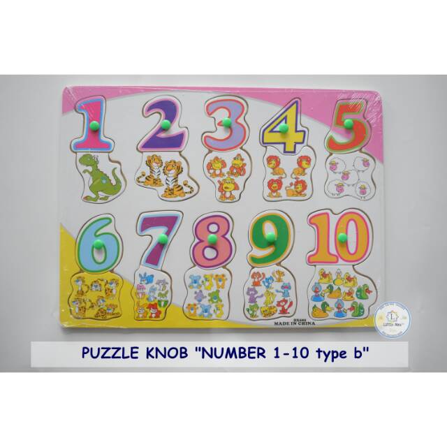 Puzzle Knob Number  1-10 type b || Mainan Edukasi || Puzzle Knob Angka || Puzzle Kayu