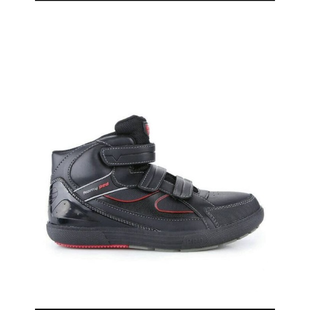 Sepatu Sekolah Anak Laki Laki Homy Ped Homyped SMART 01 Full Black Hitam Boots Tinggi SD Smp Sma 37 