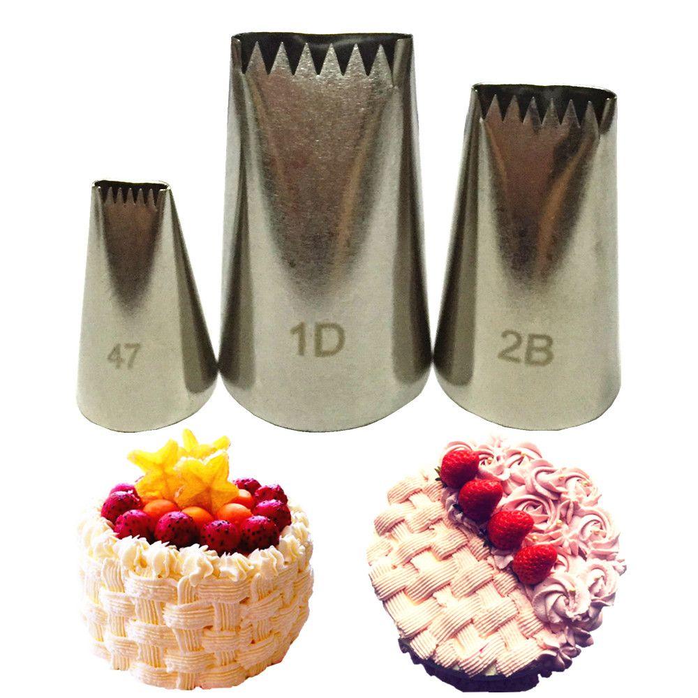 SUYO 1/3pcs Icing Piping Nozzle Bakeware Rusia Keranjang Menenun Pastry Tips Cupcake Ice Cream Alat