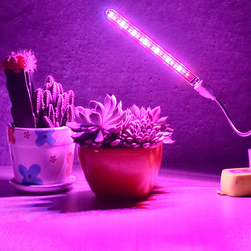 (LUCKID) Lampu LED Penumbuh Tanaman Spektrum Penuh 10W DC 5V Dengan Port USB