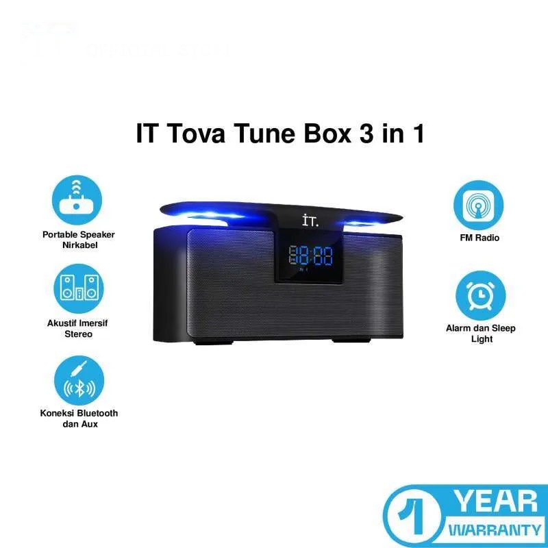 Radio Speaker Bluetooth Immersive IT Tova Tunebox 3 in 1 Garansi Resmi