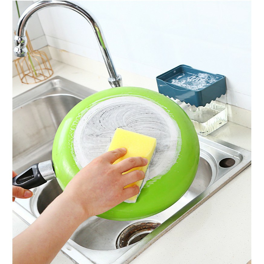 Dispenser Sabun Cuci Piring 2 In 1 Sponge Holder + Soap Pump Box / Soap Pump Plus Sponge ( Kode B )