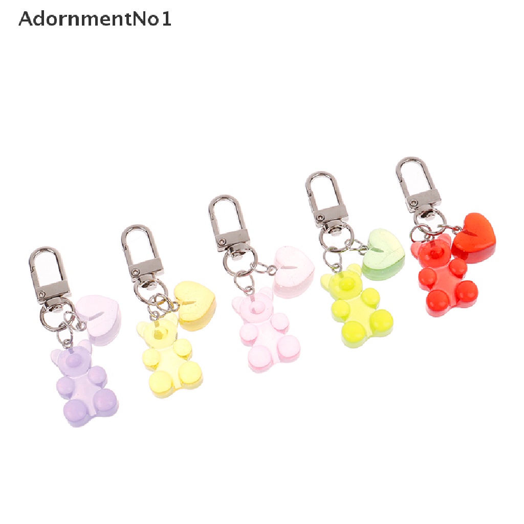 (AdornmentNo1) Gantungan Kunci Bentuk Beruang Jelly Warna Permen Charms