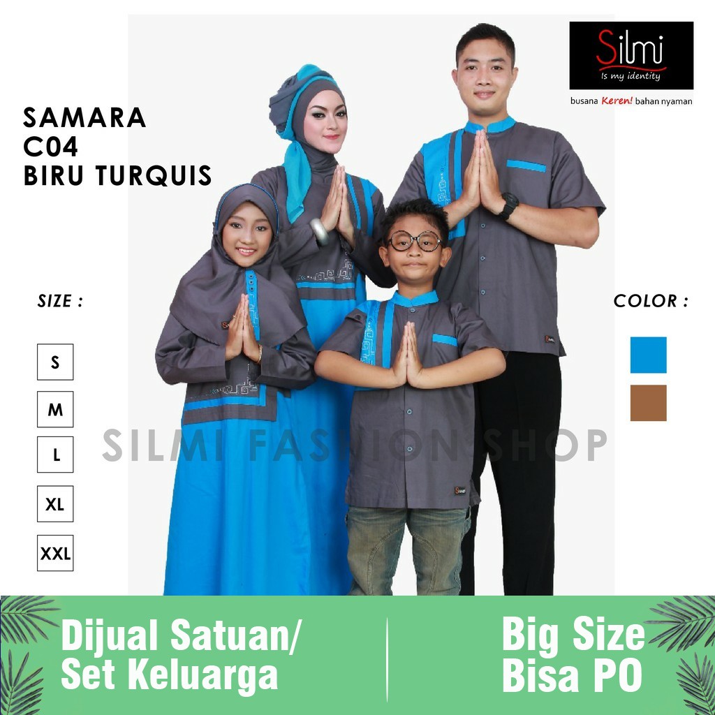 Baju Couple Keluarga Family Outfit Set Gamis Sarimbit Pasangan