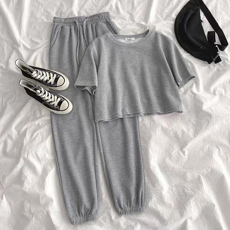 Setelan Olahraga Wanita Rival Set Baju Atasan Celana Jogger Santai Musim Dingin Pakaian Cewek Senam 