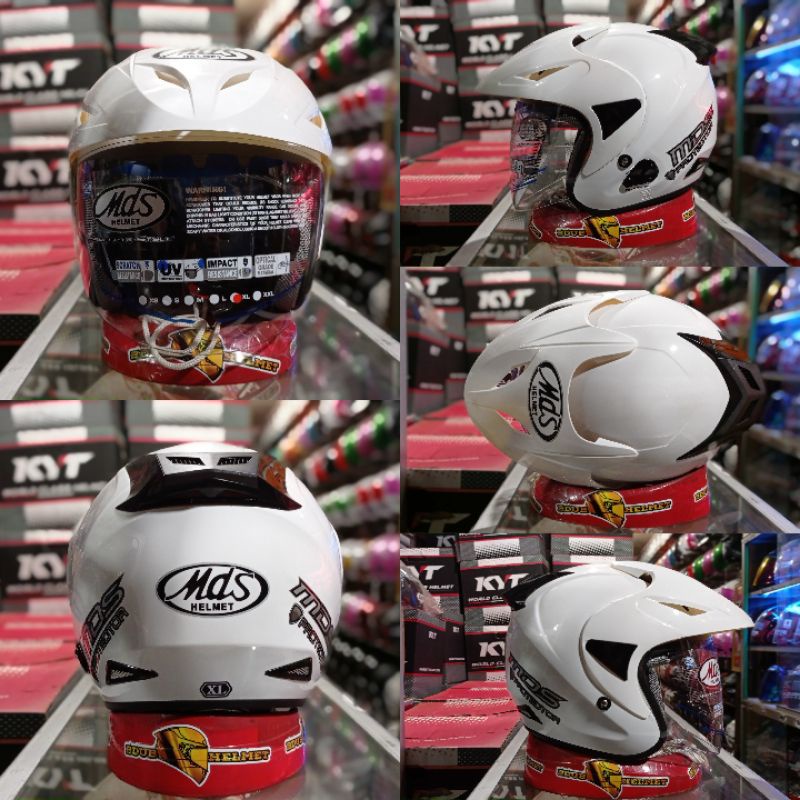 HELM KYT VENOM RR & ROMEO SOLID SERIES 100%  ORIGINAL SNI-DOT-MDS protector putih