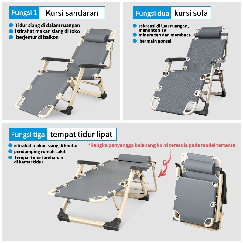 Tempat tidur siang/Tempat tidur lipat/kursi lipat piknik/ kursi santai/kasur lipat camping folding bed/Tempat tidur siang yang sederhana