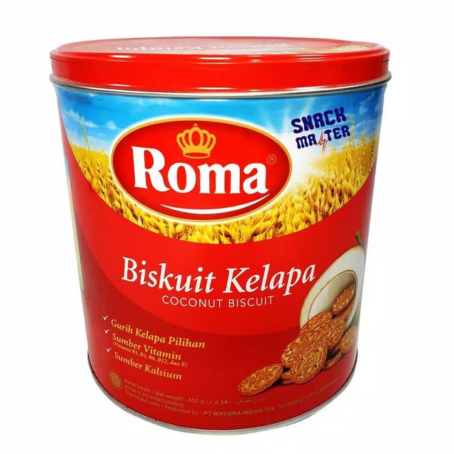 Roma Biskuit Kelapa 450 gr  Kaleng