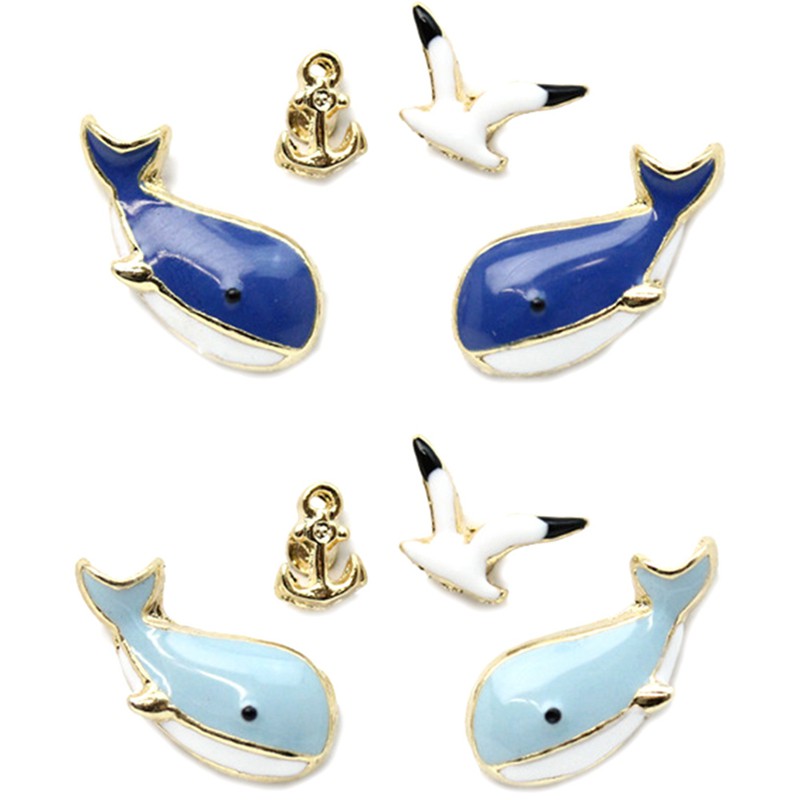 Excellent Home 4pcs Set Anting Tusuk Stud Bentuk Burung Paus