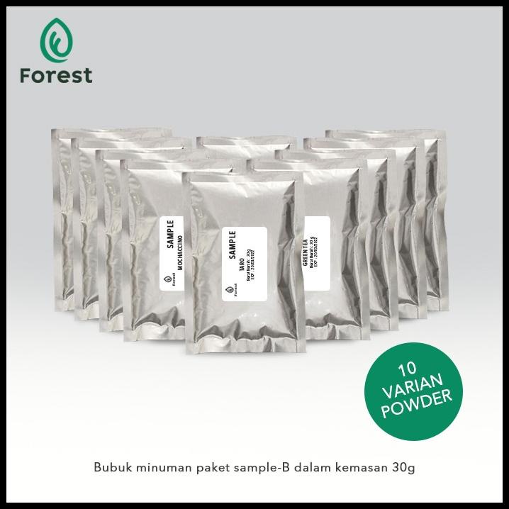 

Bubuk Minuman Paket Sample B : 10 Varian Powder - Forest Bubble Drink