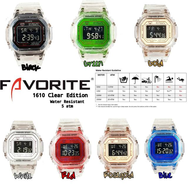 jam tangan favorite 1610 transparan