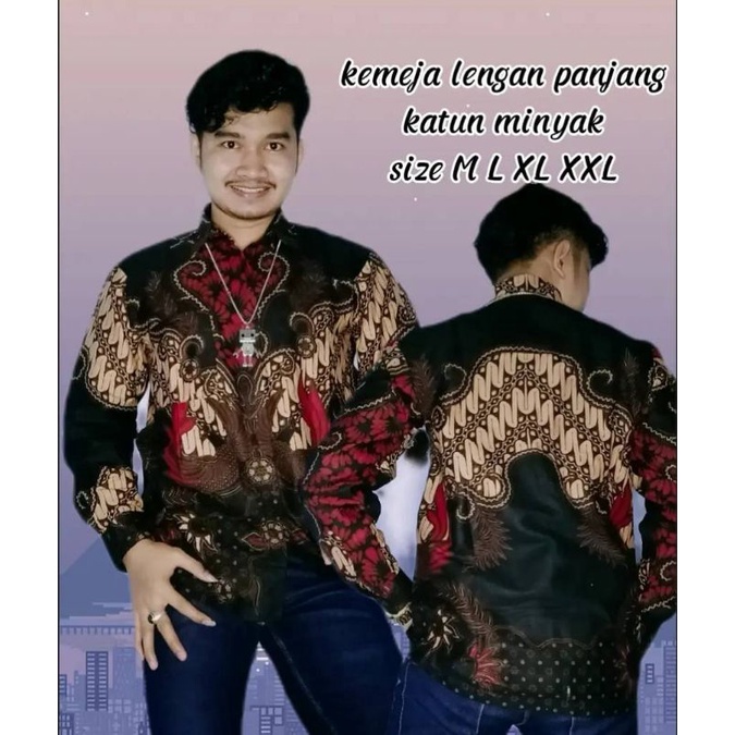 Baju Batik Jumbo Pria M. L. XL. XXL. L3. L4. L5 KEMEJA BATIK LENGAN PANJANG MODEL TERBARU KATUN PRIMA MOTIF MURAH MERIAH Batik Pria Kantor Pesta Murah Katun Motif Modern