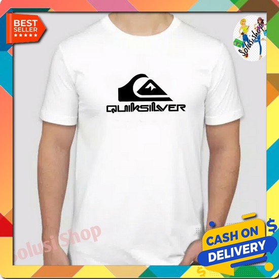 Promo Kaos Pria Branded Merek Atasan Termurah Murah 2022 Korea Terlari Baju Kaos Quiksilver Logo Tex