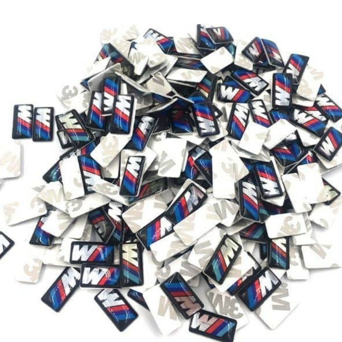 Emblem BMW M Logo ukuran mini 1.9cm x0.9cm emblem bmw silliocon gel