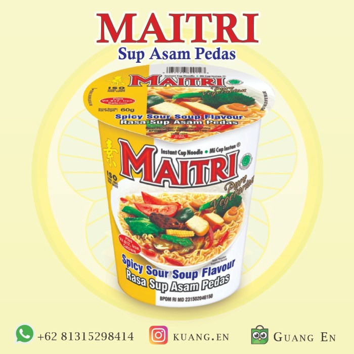 MURAH Maitri Mie Cup Sup Asam Pedas