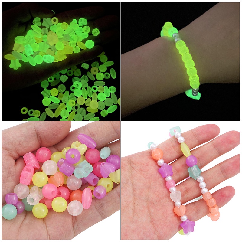 Mix Size 64-158Pcs Strong Luminous Beads Glow In The Dark Fishing Loose Spacer Beads for Jewellery Marking DIY Necklace Bracelet