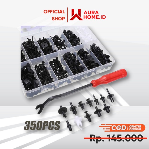 Baut Rivet Mobil Universal Car Push Pin Fasteners 350PCS / Baut Baud Clip Klip Kancing Fender Viser 