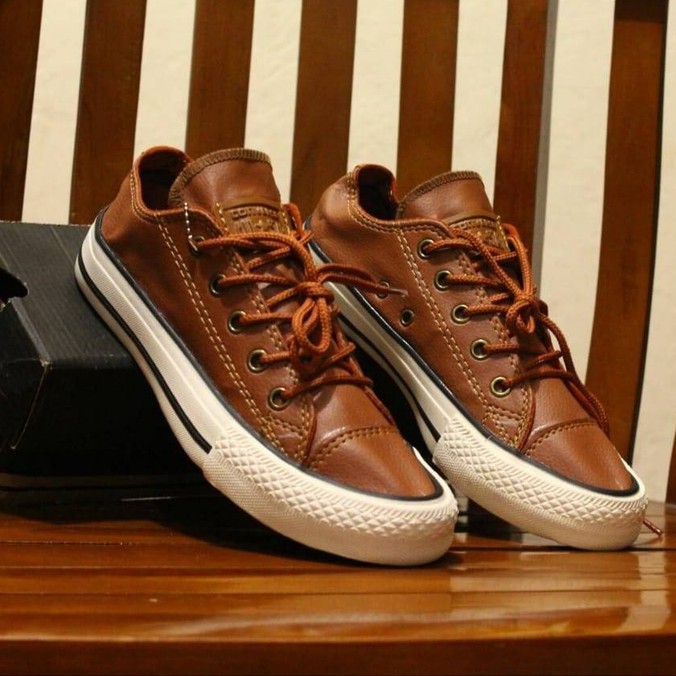 Premium Sneakers Sepatu Kulit Dewasa PRIA CONVERSE LOW Tali PREMIUM
