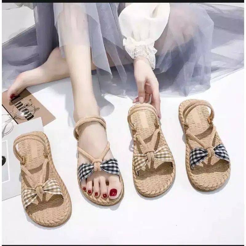 Sandal etnik/Sandal wanita Suede Etnik Vita
