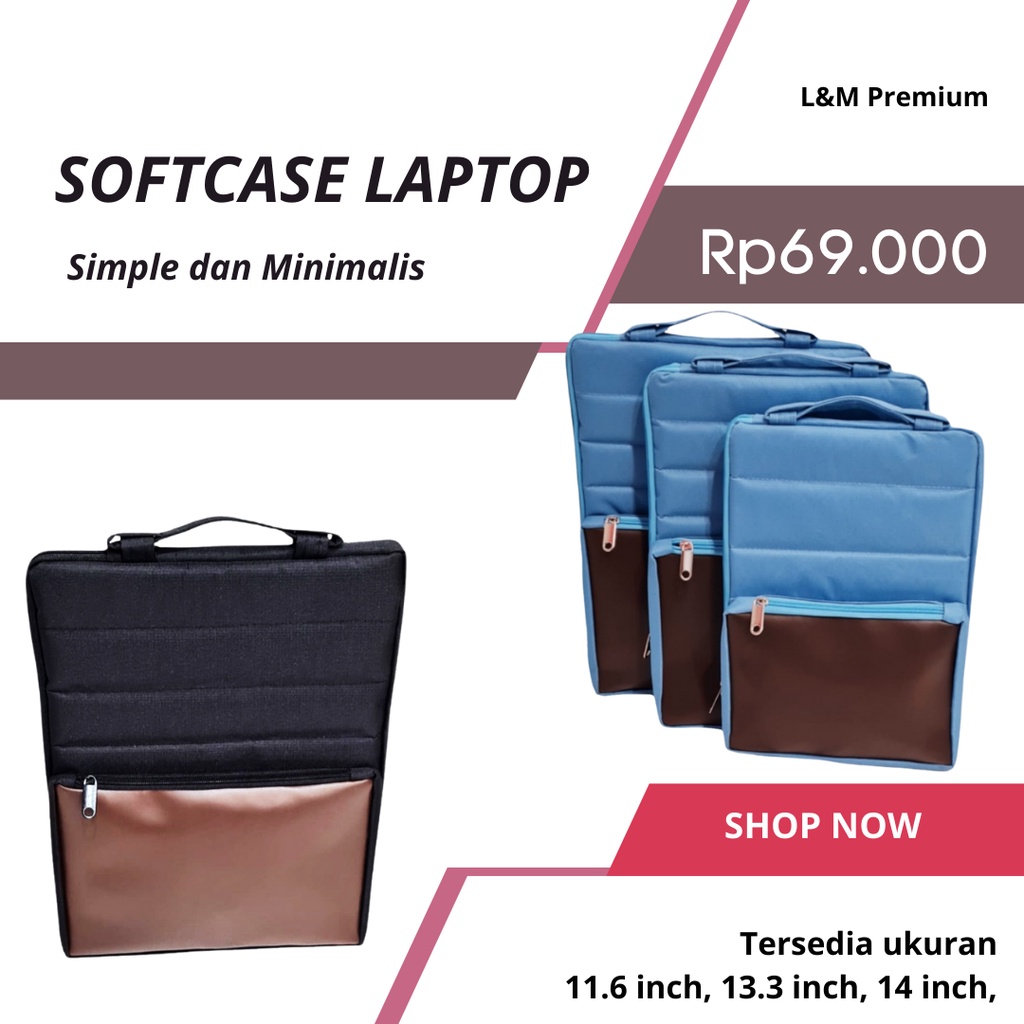 Tas Laptop Sarung Laptop Simple dan Minimalis  11-14 Inch