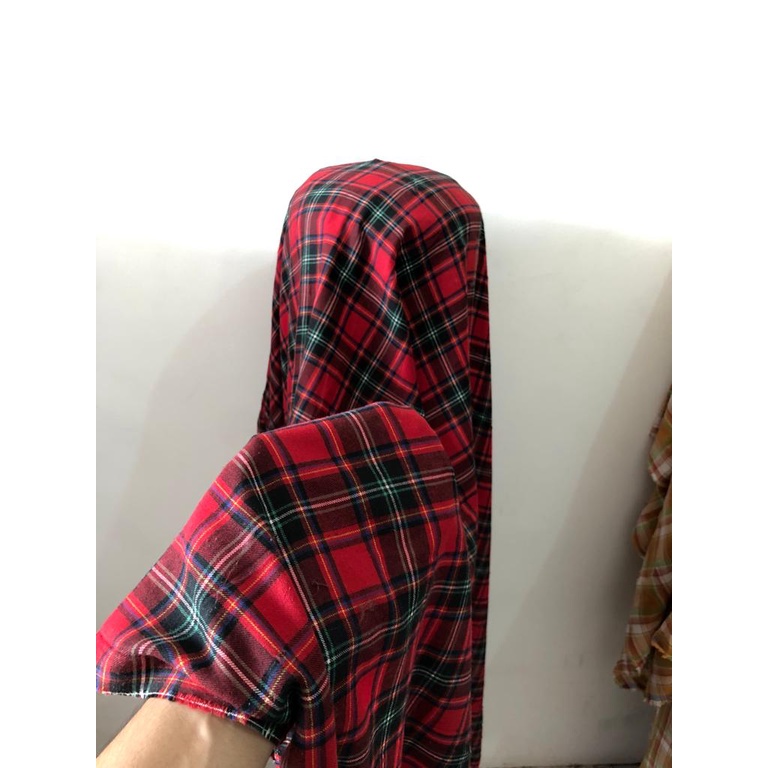 Bahan Kain Flanel Motif Kotak-kotak
