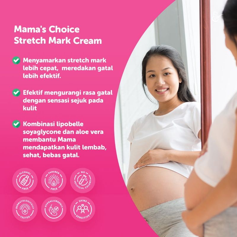 Stretch Mark Cream Mama's Choice untuk Ibu Hamil dan Menyusui (Solusi Perut Gatal dan Strech Mark)