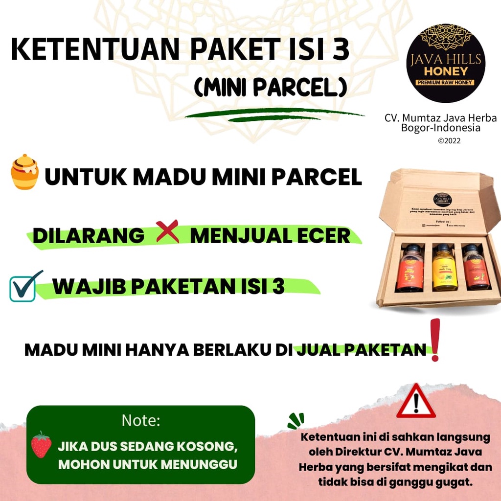 Badhemriki_ Javahills Java Hills Honey Mumtaz Madu Mini Hampers Parcel 160Gr