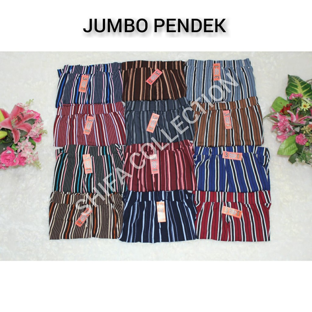 Celana Kulot Salur Pendek 7/8 - Waffle Crepe - ABG/Dewasa (BB 60-80 kg - Jumbo)