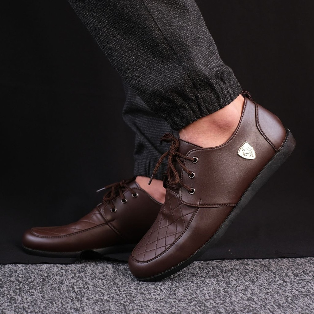 FRRI x CRS - SepatuFormal Pantofel Pria Resmi Formal Tali Hitam Brown Kantor Kuliah Kondangan Kerja