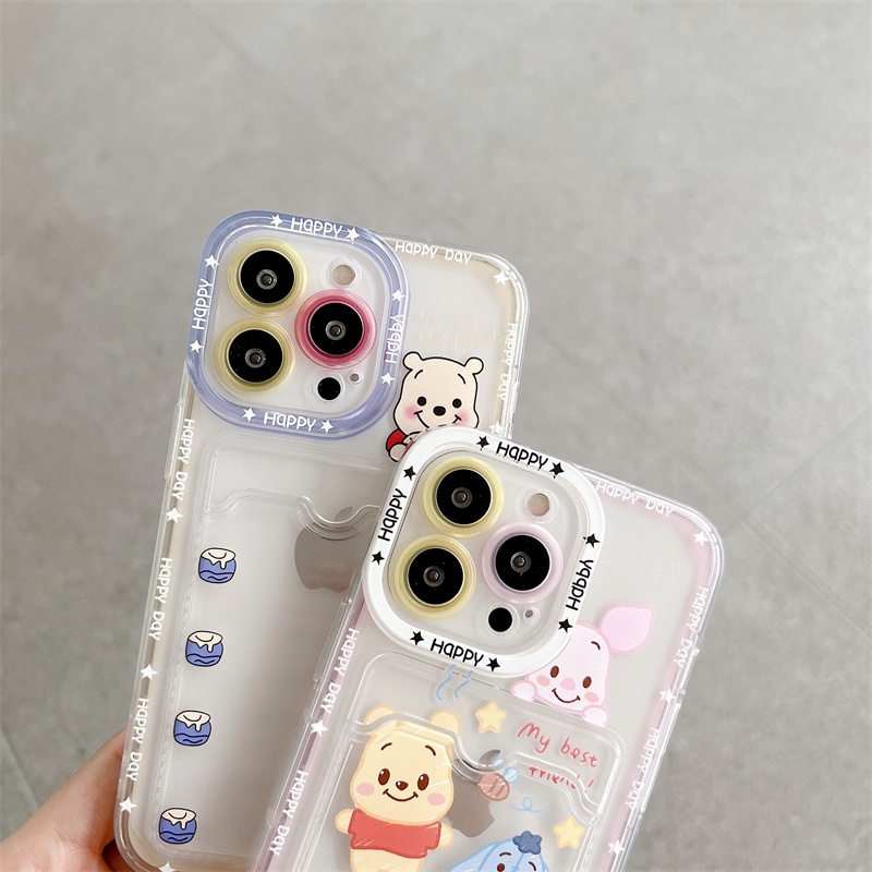 Soft Case Pelindung Lensa Transparan Desain Winnie the Pooh Untuk iPhone 12 13 Pro MAX 11 X XR XS MAX 7 8 Plus