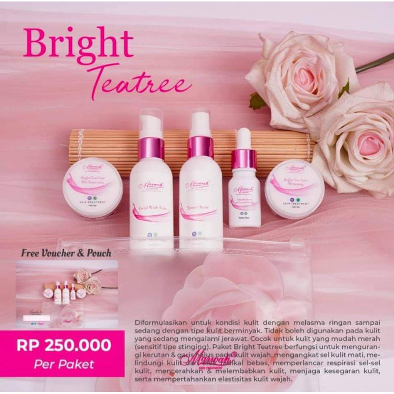 GRATIS(serum+pouch) PAKET MARWAH skincare LENGKAP//BRIGHT TEA TREE