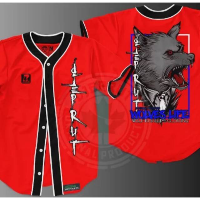 Kaos baseball wollf DJPRUT original