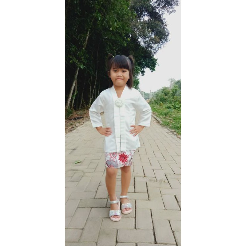 Setelan kebaya floy baloteli anak polos rok span pendek REALPIC produksi sendiri KeroncongBusana