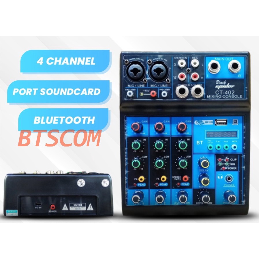 Mixer Audio Soundcard 4 Chanel Black Spider CT 402