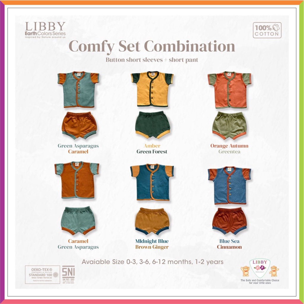 LIBBY COMFY SET KOMBINASI | EARTH COLOR SERIES | SETELAN LIBBY KANCING ❤ Fashionbabies ❤