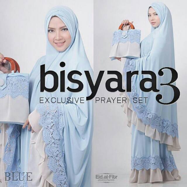 mukena bisyara soft blue