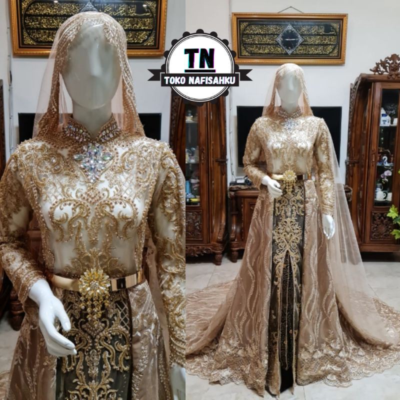 GAUN PENGANTIN AKAD DAN RESEPSI MODERN | GAUN AKAD PERNIKAHAN | KEBAYA PENGANTIN | GOWN PENGANTIN