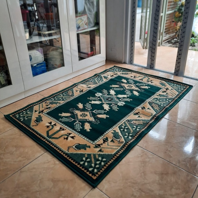 KARPET MIRZAE 100 X 150 MZ08 GREEN Karpet Lantai Hijau, Permadani Bulu Tebal-5