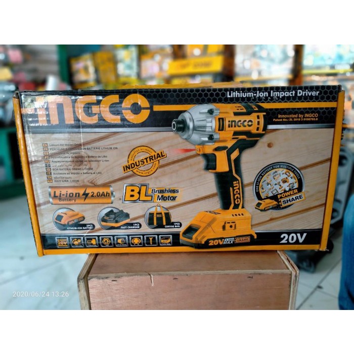 IMPACT DRIVER CORDLESS BRUSHLESS UNIT ONLY INGCO CIRLI2002 SCREWDRIVER