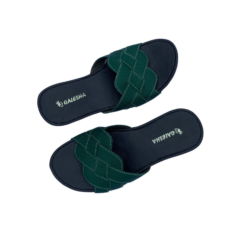 Insyira - Sandal Wanita Sharlina / Sandal Papirut Wanita Non Slip Alas Hitam / Sandal Wanita Slop Anyam