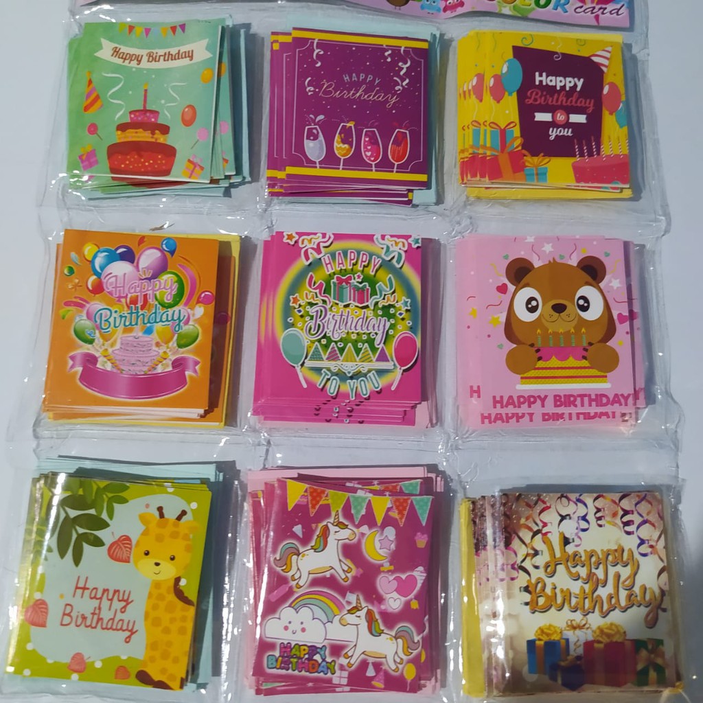 Kartu Ucapan Greeting Card  Ulang Tahun / Baby Born per 4 set ( 4 kartu dan 4 amplop)